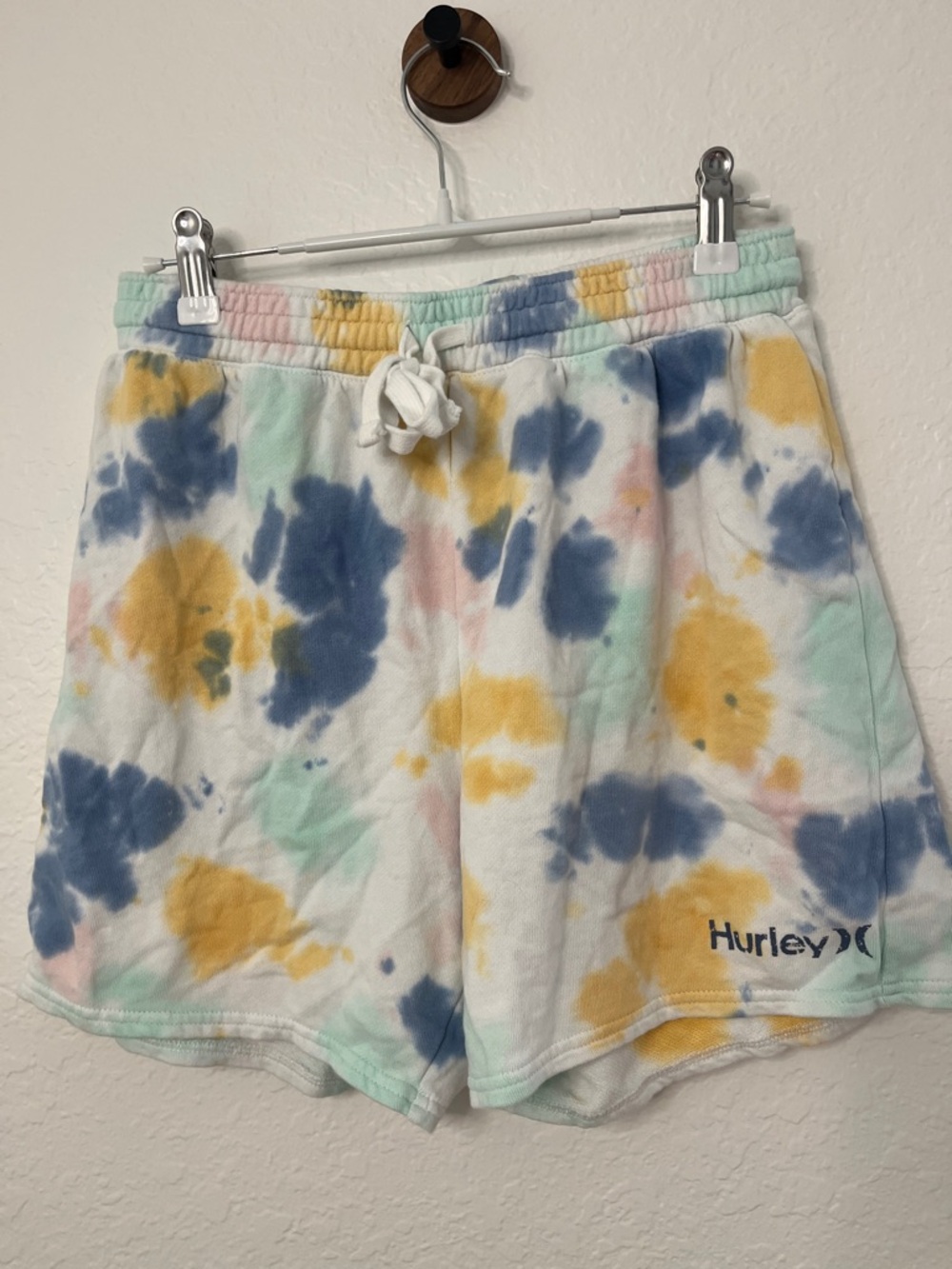 Hurley Pastel Tie-Dye Pull-On Shorts - Blue, Yellow, Mint, Blush